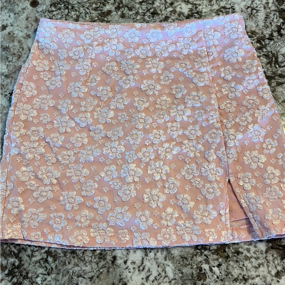 Wild Fable Womens Light Pink Floral High Rise Notch Front Mini Skirt Size 12 - Picture 12 of 12
